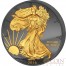 USA TWO SIDES SPECIAL EDITION 30th ANNIVERSARY OF THE AMERICAN SILVER EAGLE WALKING LIBERTY series GOLDEN ENIGMA EDITION Black Ruthenium & Two Sides Gold Plated 2016 1 oz